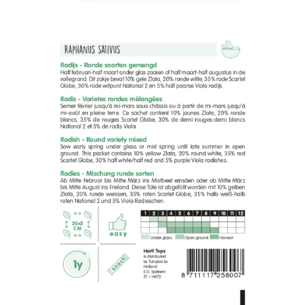 Horti Tops - Radijs gemengd (back)